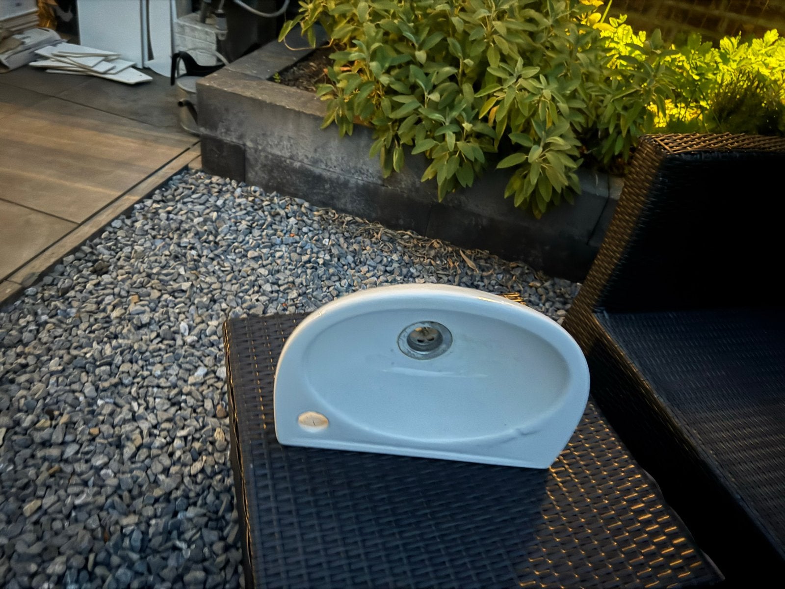 Compact WC fontein wasbakje - Wit keramiek, Ophalen, Gebruikt, Wastafel
