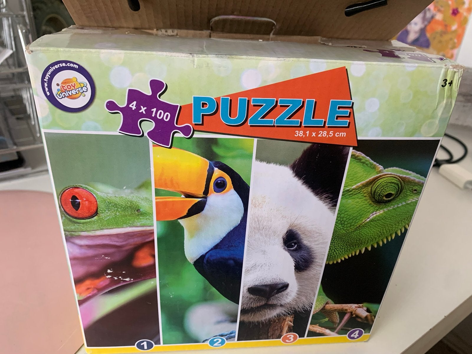 4x100 Stukjes Dieren Puzzel - Toy Universe, Ophalen of Verzenden, Meer dan 50 stukjes, Zo goed als nieuw, 6 jaar of ouder