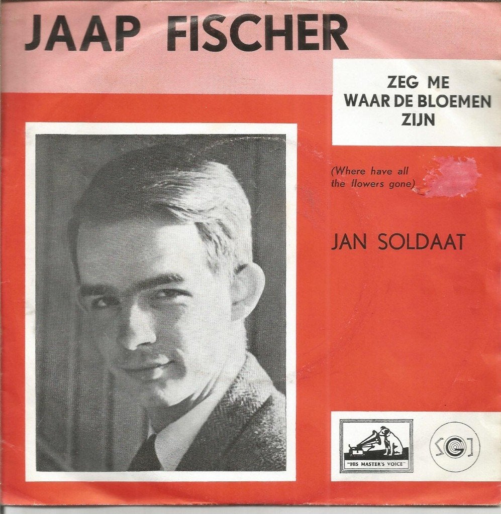 VERKOCHT Jaap Fischer – Zeg Me Waar De Bloemen Zijn (1963), Fotohoes, 7 inch, Ophalen of Verzenden, Zo goed als nieuw