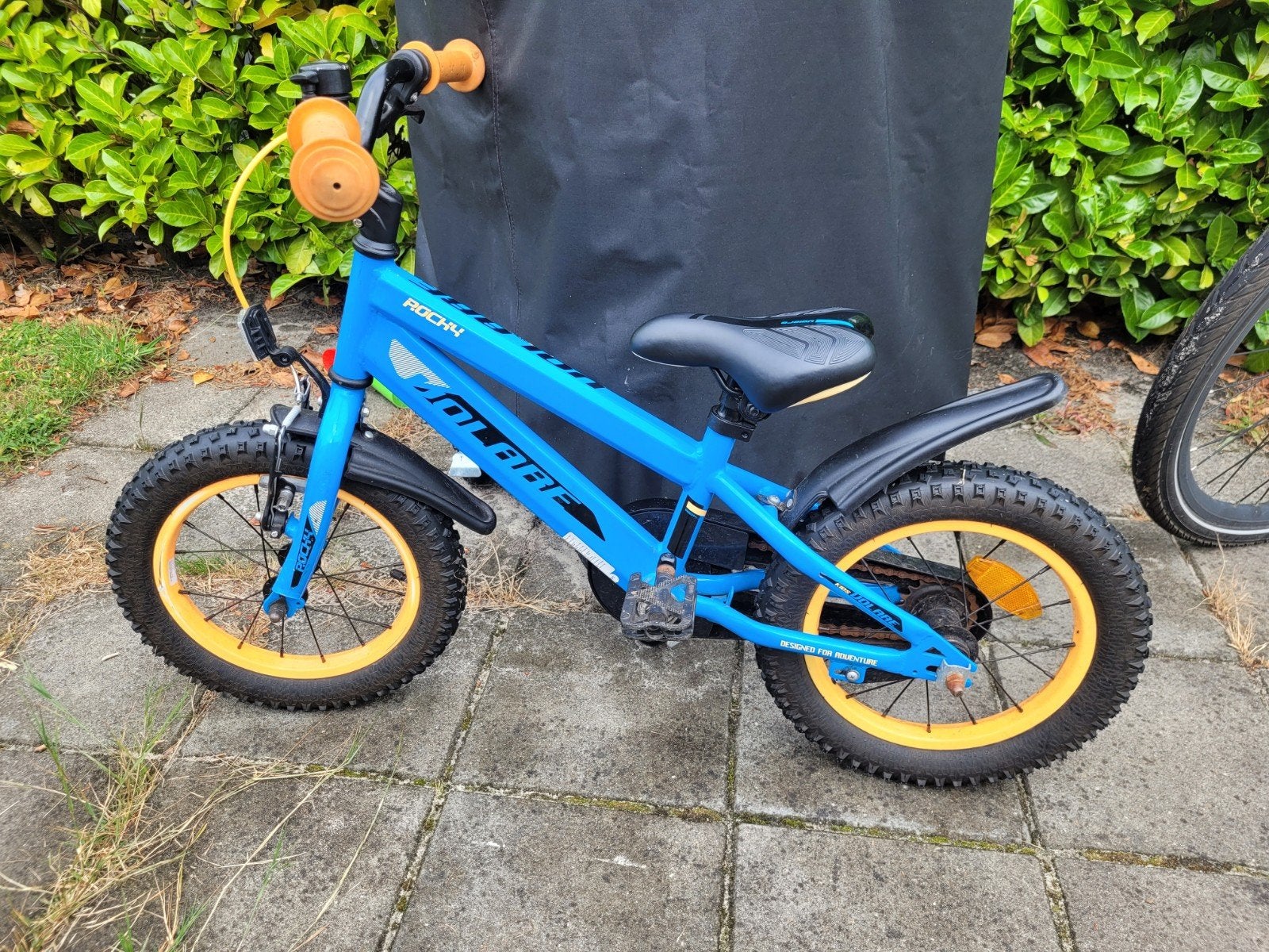 Volare Rocky 14 inch kinderfiets - Blauw/Oranje, Fietsen en Brommers, Fietsen | Kinderfietsjes, Ophalen, Terugtraprem, Gebruikt