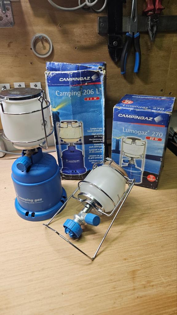 2x campinglamp op gas  80 Watt, Ophalen of Verzenden