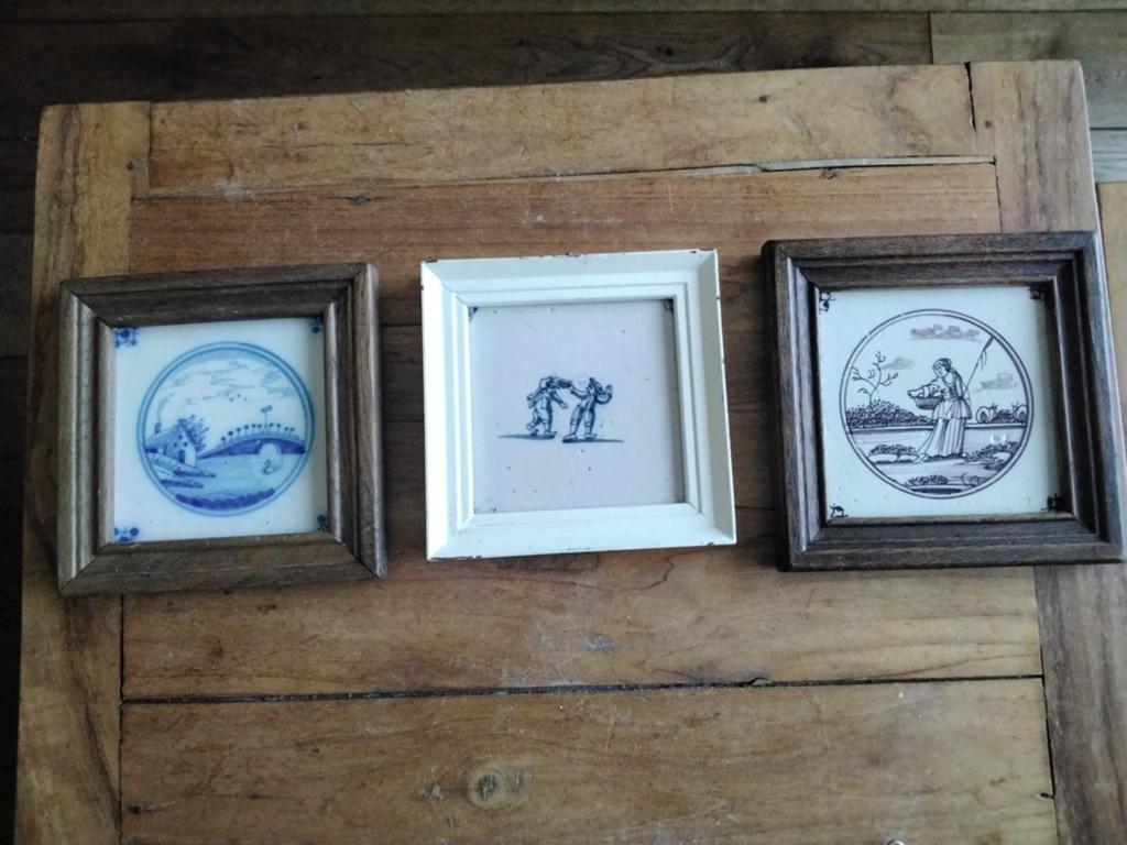 tegels  in een mooi lijstje, Antiek en Kunst, Antiek | Wandborden en Tegels, Ophalen of Verzenden