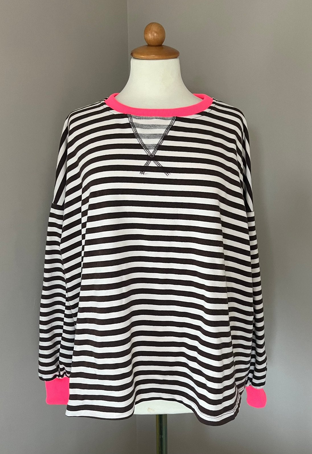 L’esstiel Paris sweater bruin roze gestreept 38/40, Ophalen of Verzenden, Zo goed als nieuw, Maat 38/40 (M), Roze