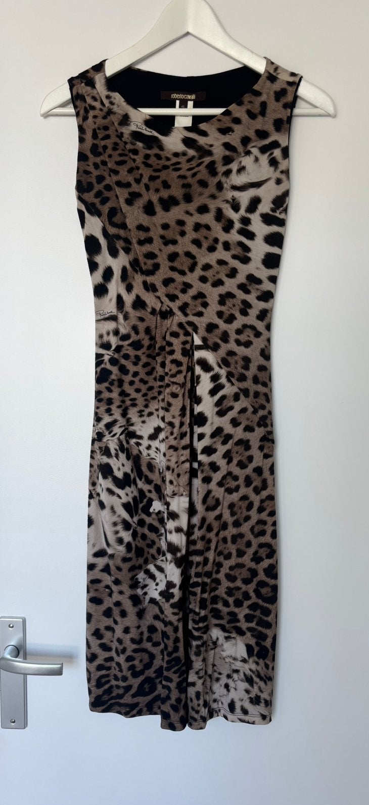 Roberto Cavalli jurk maat 36 luipaardprint, Bruin, Ophalen of Verzenden, Zo goed als nieuw, Maat 36 (S)
