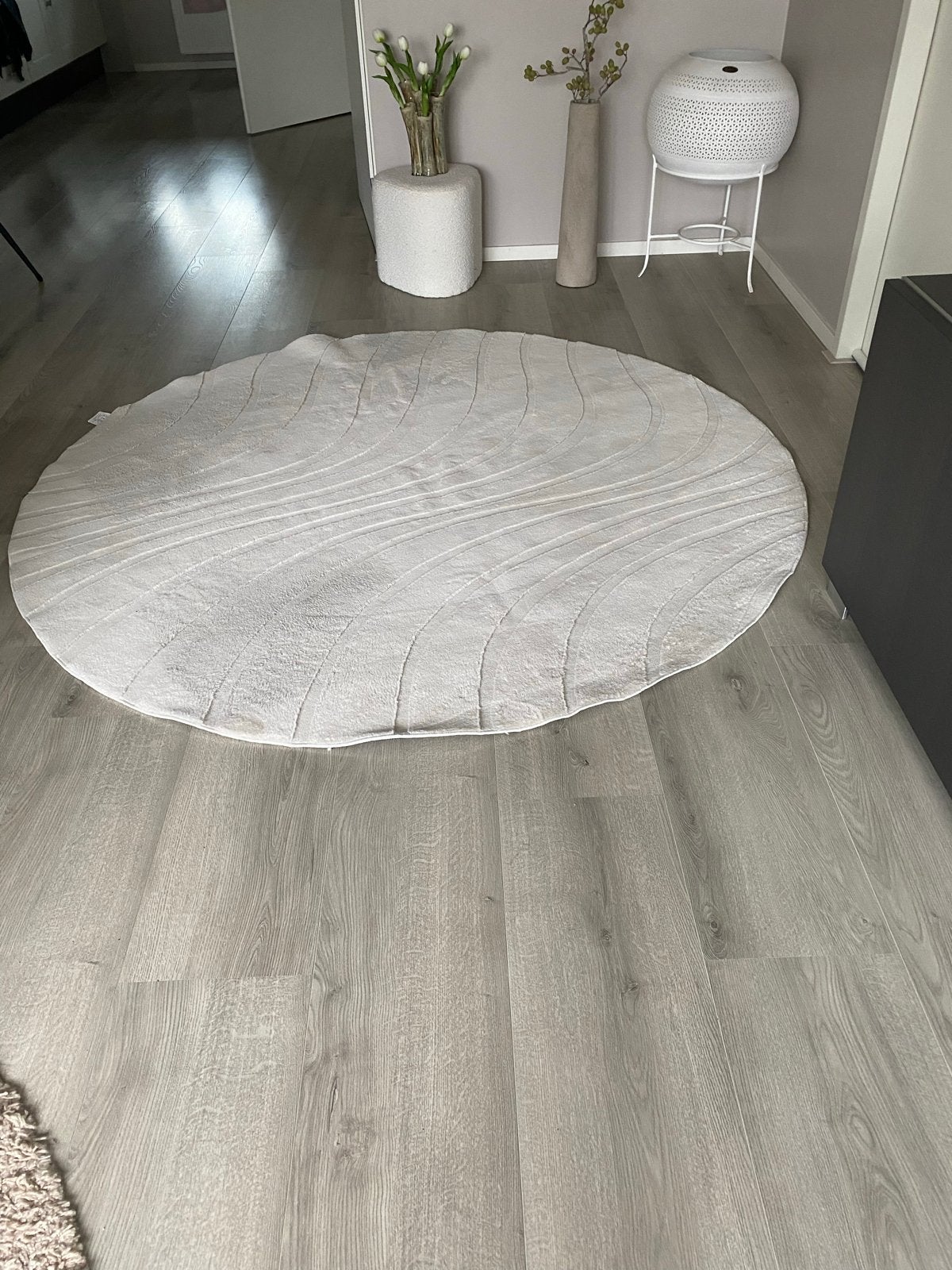 Japandi Rond Kleed Crème - Wasbaar en Drogerbestendig, Rond, 200 cm of meer, Ophalen of Verzenden, Zo goed als nieuw
