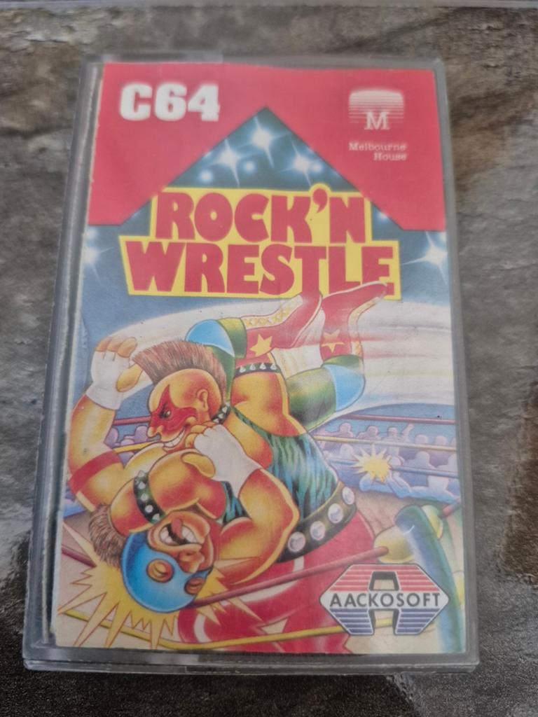 Commodore 64 C64 Kassette Game: Rock 'n Wrestle, Gebruikt, Vechten, 1 speler, Eén computer