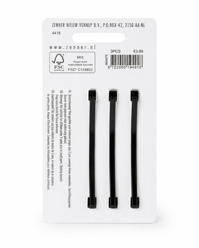 Zenner haarstylingtools – zwart – 3 stuks, ., Overige typen, Nieuw, Ophalen of Verzenden