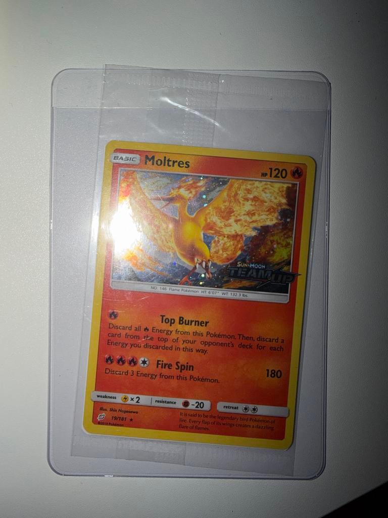 Moltres Sun & Moon Team Up promo kaart, Ophalen of Verzenden, Nieuw, Losse kaart, Foil