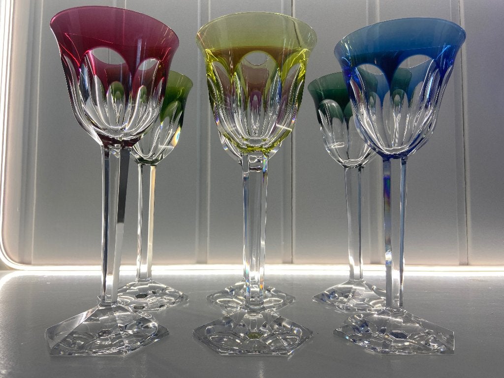 Nieuwe set “Bayreuth” wijnglazen  Val Saint Lambert !, Ophalen of Verzenden