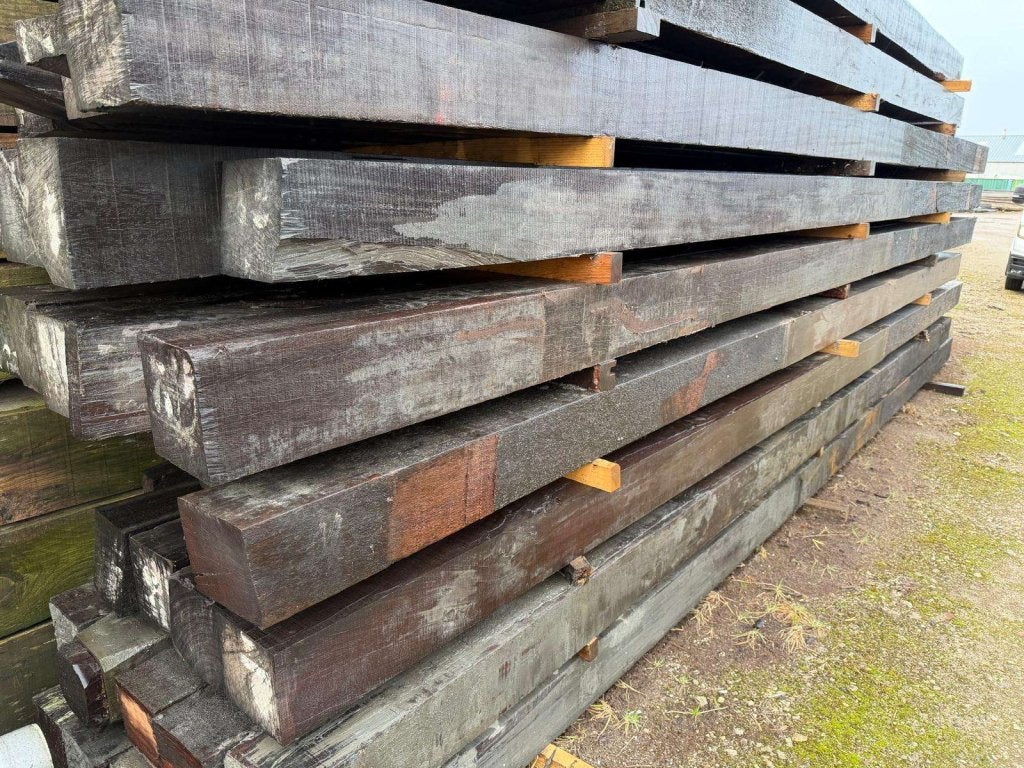 Gebruikte Hardhouten Palen 18x18 & 20x20 cm | FSC Recycle, Tuin en Terras, Palen, Balken en Planken, Gebruikt, Palen