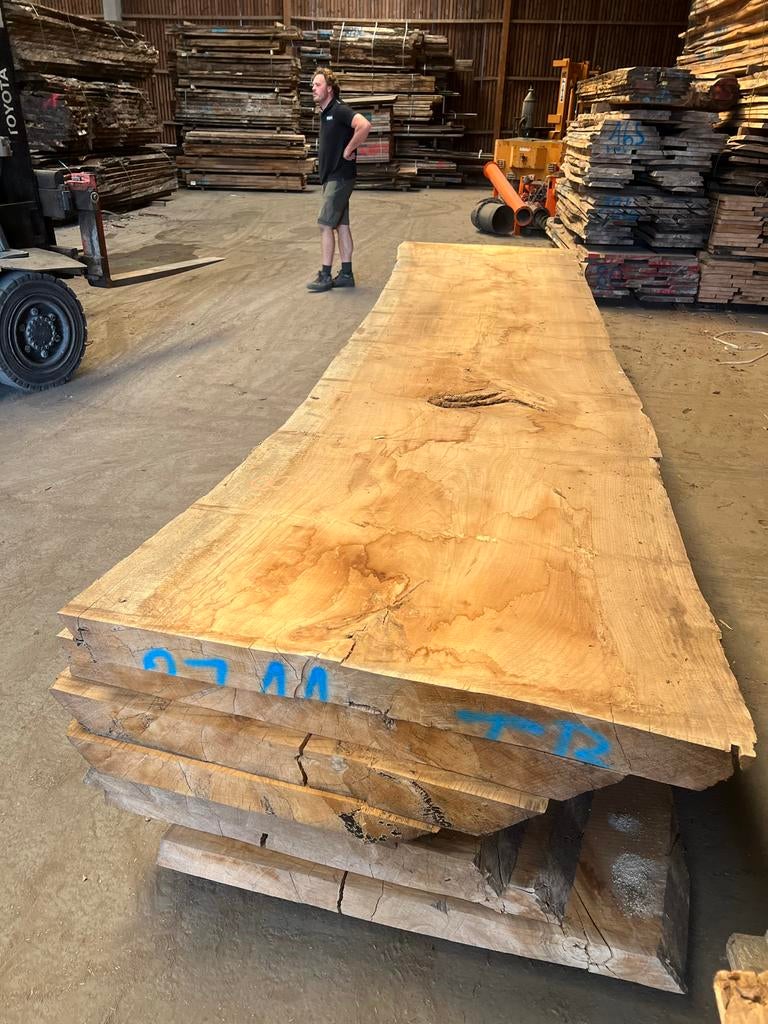 Iepen slab 330x97 cm tafelblad boomstamtafel epoxy massief, Geïmpregneerd, Nieuw, Ophalen of Verzenden, Plank