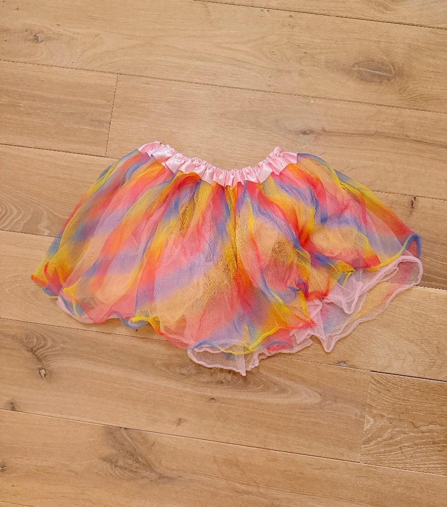 Gratis tutu rokje tulerok 98-128 roze regenboog carnaval, Ophalen, Gebruikt, 110 t/m 116, Meisje