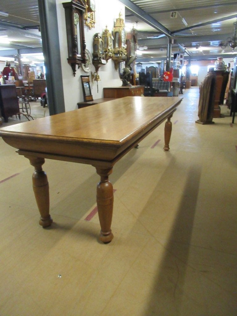 Oer 11817 vintage hele lange blond eikenhouten tafel, Ophalen