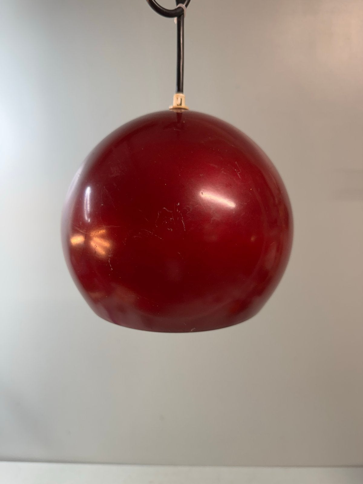 Vintage Space Age Rode Bol Lamp, Ophalen of Verzenden