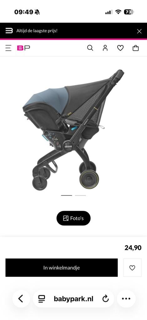 Doona X Kinderwagen met luiertas, beschermhoes en voetenzak, Overige merken, Gebruikt, Ophalen of Verzenden, Combiwagen