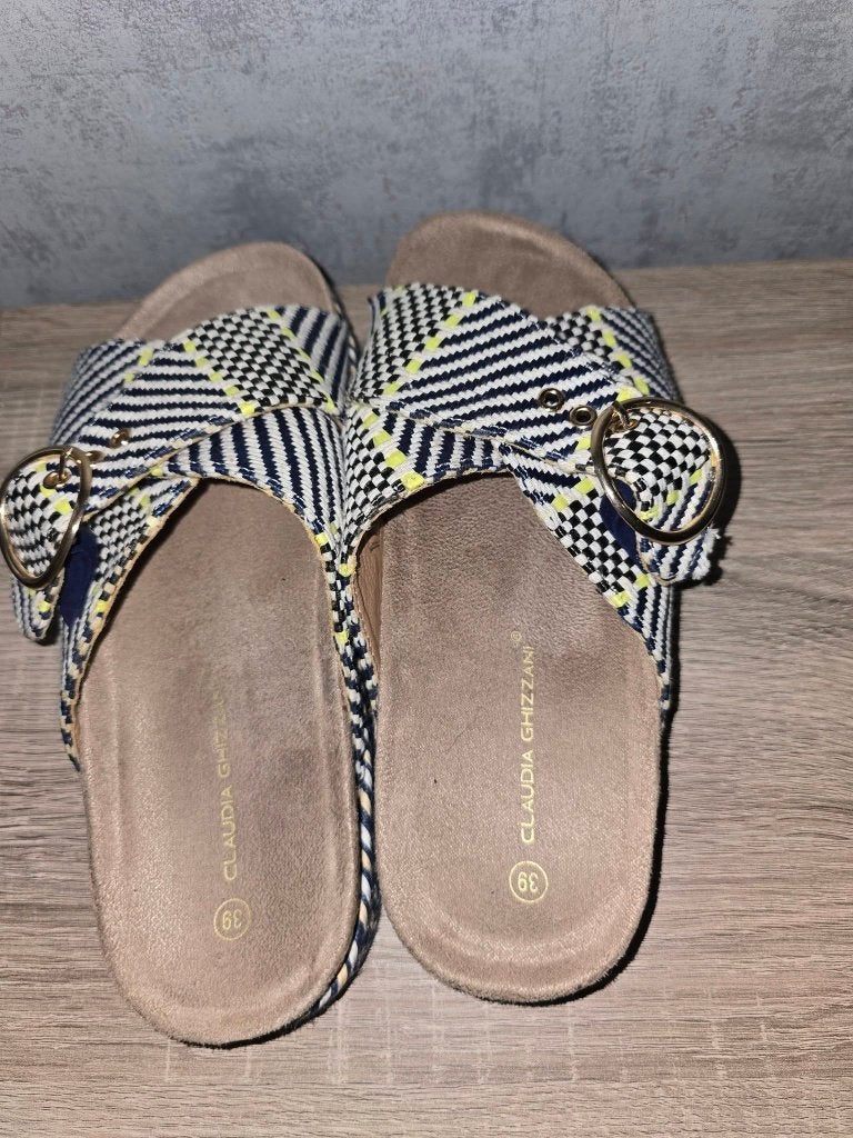 Claudia Ghizzani slippers maat 39, Blauw, Ophalen of Verzenden, Zo goed als nieuw, Slippers