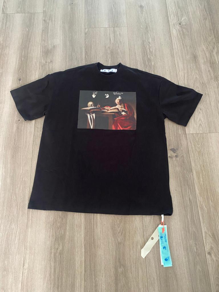 Off-White T-shirt Zwart Maat M (valt als L/XL), Kleding | Heren, T-shirts, Ophalen, Nieuw, Maat 52/54 (L), Zwart