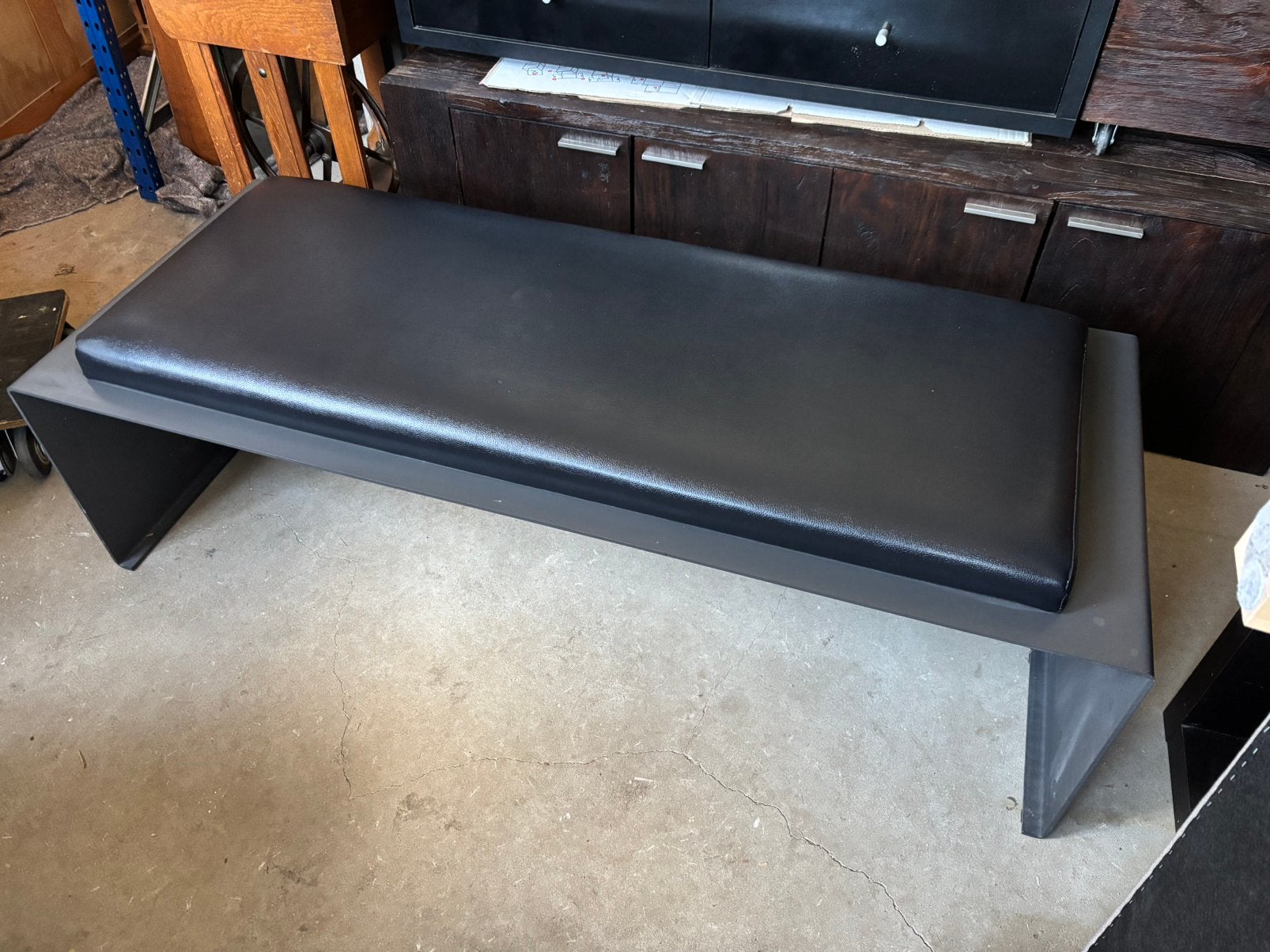 Zware halbank/wachtkamerbank - 60x150x45H, 1025xe, Ophalen of Verzenden, Zo goed als nieuw, Re
