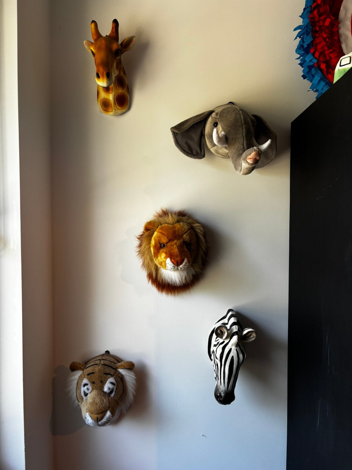 Wanddecoratie: Harde en Pluche Dierenkoppen (5 stuks), Huis en Inrichting, Woonaccessoires | Overige, Ophalen, Zo goed als nieuw