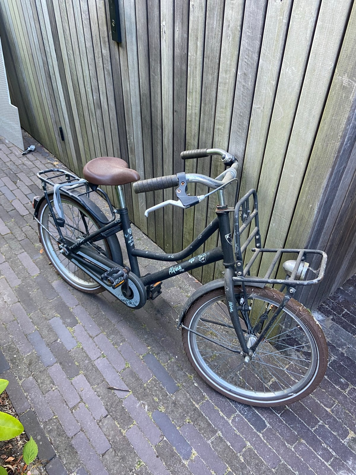 Kinderfiets met voordrager ca 6-8 jaar, Fietsen en Brommers, Fietsen | Meisjes, Ophalen, Terugtraprem, Gebruikt, Handrem