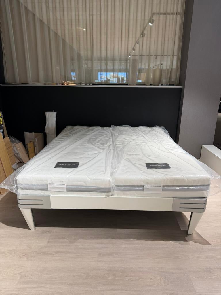 Auping Next 160x200 wit + NIEUWE top kwaliteit matrassen!, Huis en Inrichting, Slaapkamer | Bedden, Verstelbaar, Wit, Tweepersoons