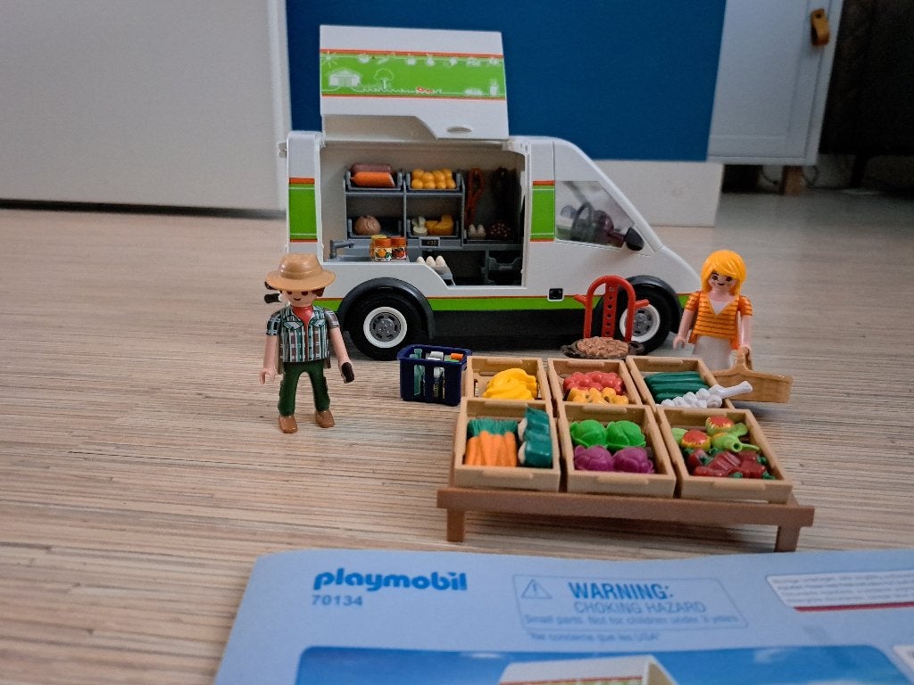 Playmobil marktkraamwagen, Ophalen of Verzenden, Zo goed als nieuw, Complete set