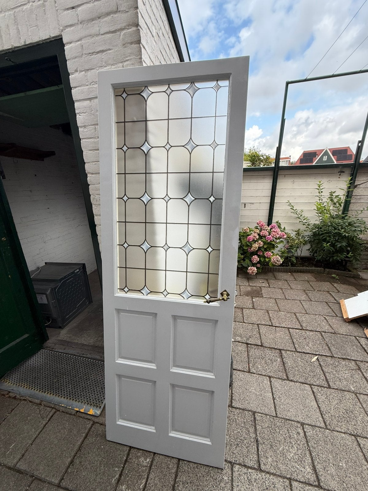 Mooie houten binnendeur, Ophalen, Binnendeur, 200 tot 215 cm, Glas