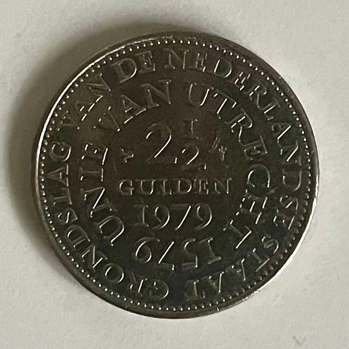 Herdenkingsmunt Unie van Utrecht 1979 (rijksdaalder), Ophalen of Verzenden, Koningin Juliana, 2½ gulden, Losse munt