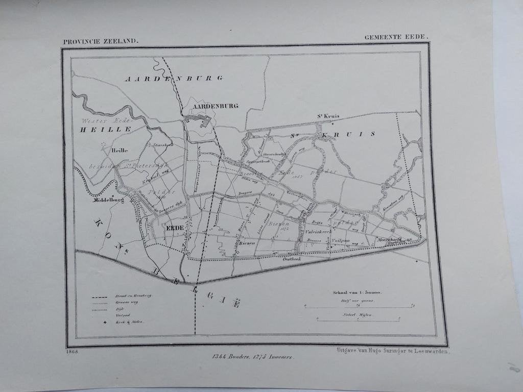 18 / Eede Aardenburg Middelburg Litho 1868 van J. Kuyper, Ophalen of Verzenden