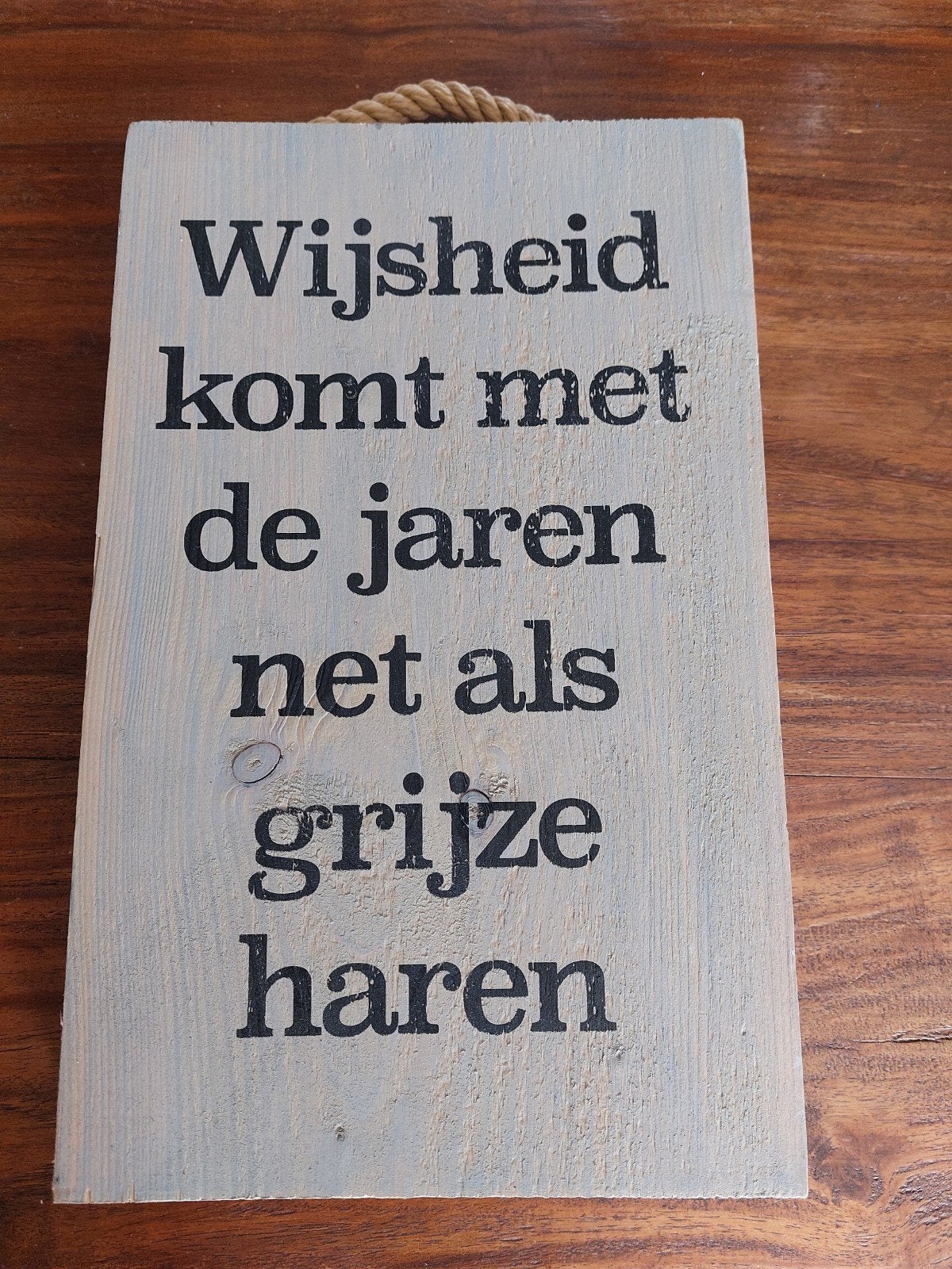 Houten bordje met tekst, Huis en Inrichting, Woonaccessoires | Tekstborden en Spreuken, Ophalen of Verzenden