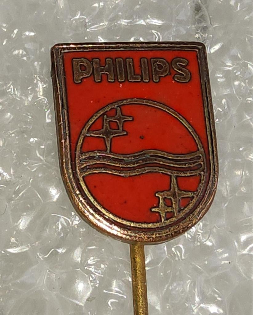 Vintage Philips Emaille Speldje, Verzamelen, Ophalen of Verzenden, Gebruikt, Overige onderwerpen, Speldje of Pin