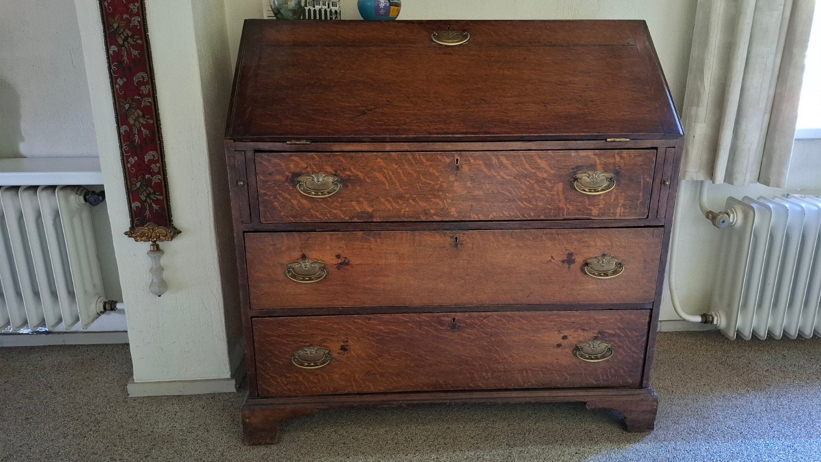 Top Antiek Engels Eiken Secretaire ca 1750 / Huize de Laak, Huis en Inrichting, Ophalen, Zo goed als nieuw, Georgian