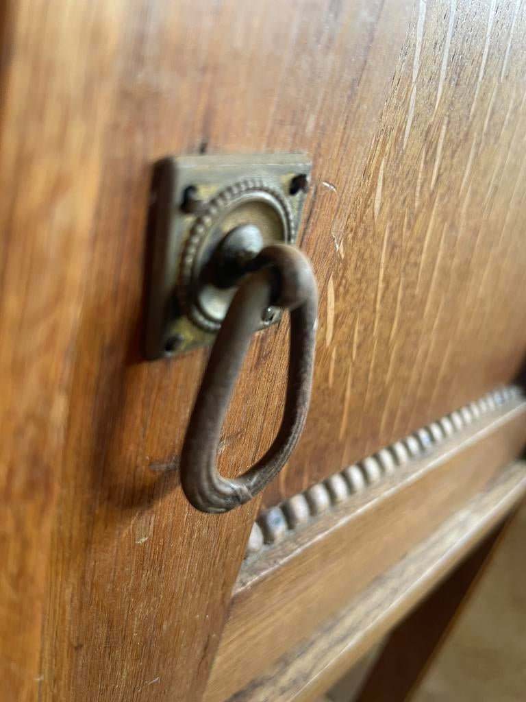 Vintage houten kastje met marmeren blad, Ophalen, Gebruikt
