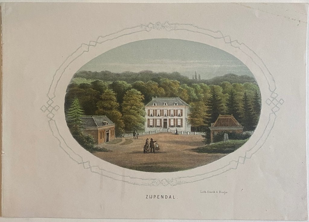 Arnhem ZIJPENDAL. Originele Lithografie/Steendruk, Antiek en Kunst, Kunst | Litho's en Zeefdrukken, Origineel, Verzenden, Landschappen