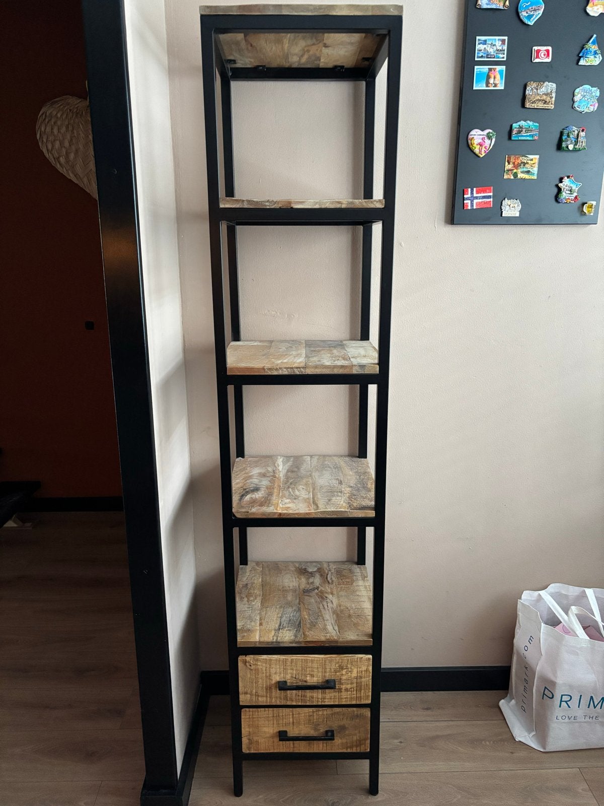Industriële boekenkast/stellingkast met lades, Huis en Inrichting, Ophalen, Minder dan 50 cm, Nieuw, Met lade(s)