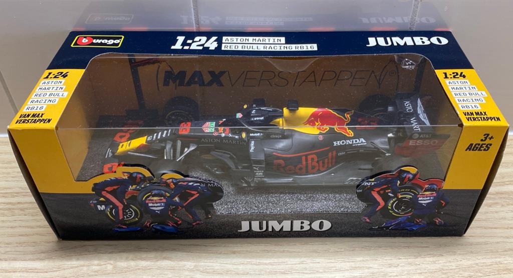 Bburago 1:24 - Red Bull RB16 2020, Max Verstappen Jumbo ed, Ophalen of Verzenden, Zo goed als nieuw, Formule 1