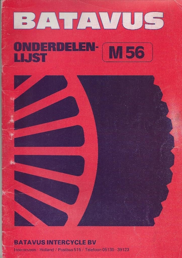 Batavus M56 onderdelenlijst Anker Laura bromfiets (5112z), Ophalen of Verzenden, Zo goed als nieuw
