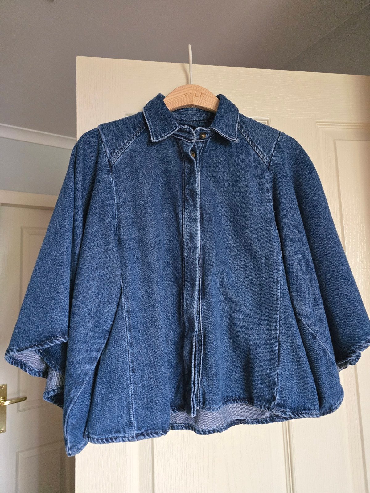 Zara jeans blouse cape maat M, Maat 38/40 (M), Blauw, Zara, Ophalen of Verzenden
