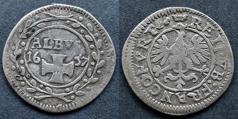 Frankfurt Albus 1657, Verzenden, Duitsland, Zilver