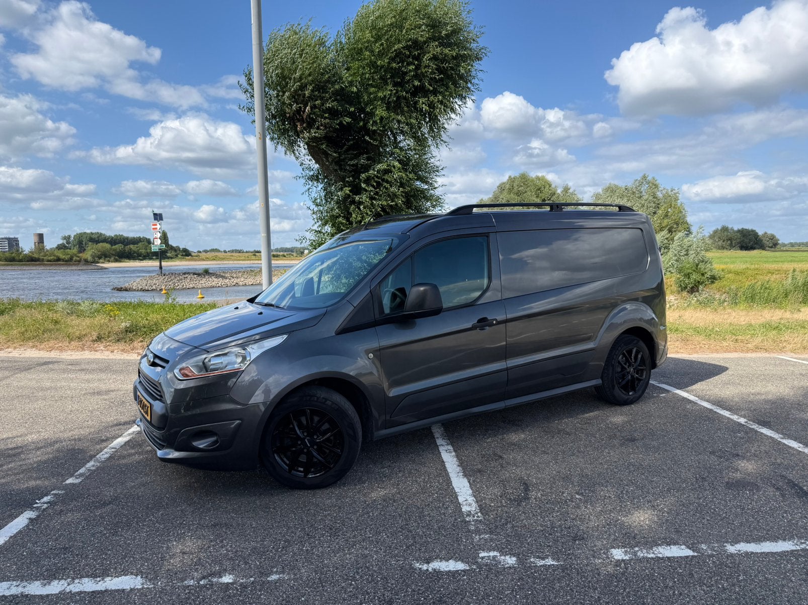 Ford Transit Connect L2 2014 Benzine, Auto's, Bestelauto's, Euro 5, Stof, Zwart, 100 pk
