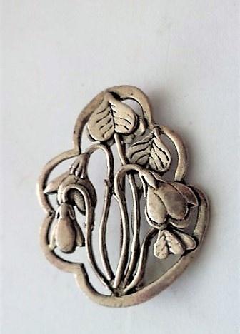 MASJ broche Sneeuwklokjes, verzilverd tin (6286-1666), Ophalen, Zo goed als nieuw, Zilver, Overige materialen