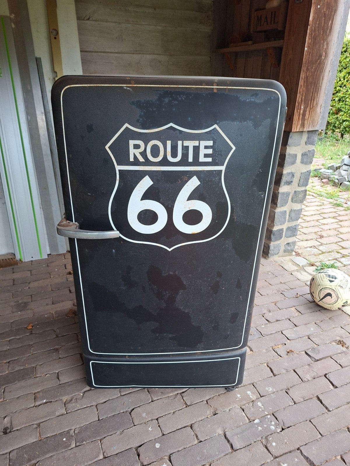 Unieke Route 66 Koelkast behuizing - Decoratie of Project, Ophalen