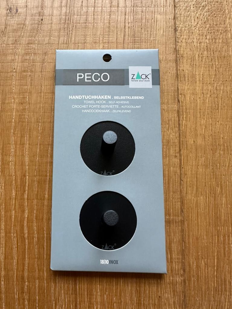 Zack Peco handdoekhaak 2x -NIEUW-, Ophalen of Verzenden, Nieuw, Zwart, Handdoekenrek