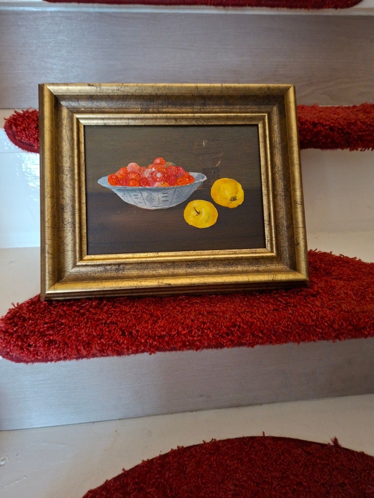 Stilleven met fruit in gouden lijst, Antiek en Kunst, Ophalen