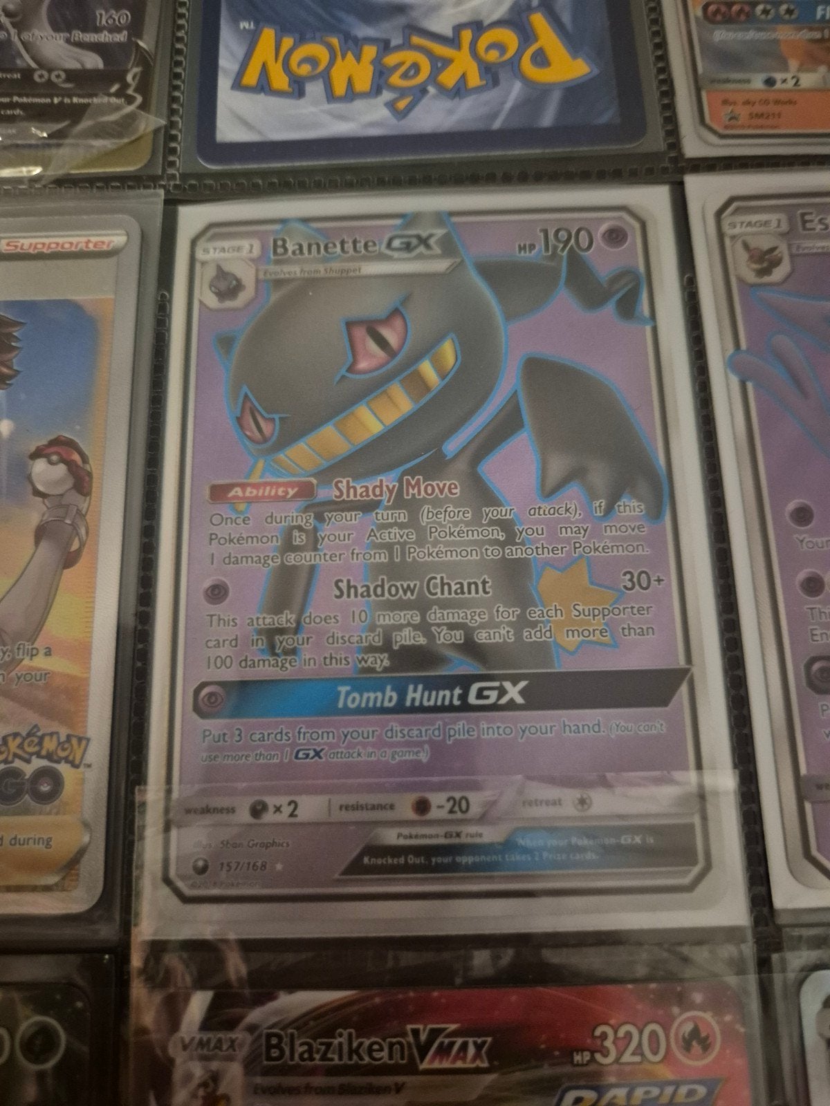 Pokémon Kaart: Banette GX 157/168 (Full Art), Ophalen of Verzenden, Zo goed als nieuw, Losse kaart