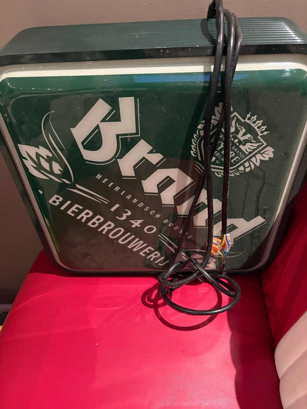 Bierbrouwerij Brand Lichtbak - Vintage Reclame, Ophalen of Verzenden, Gebruikt, Lichtbak of (neon) lamp