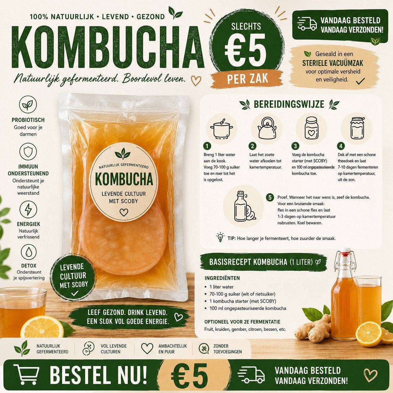 Kombucha, Ophalen of Verzenden