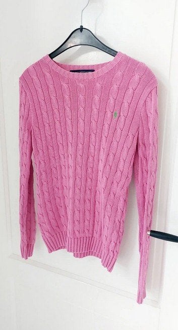 Ralph Lauren kabelgebreide trui maat S, Kleding | Dames, Ophalen of Verzenden, Ralph Lauren, Roze, Maat 36 (S)