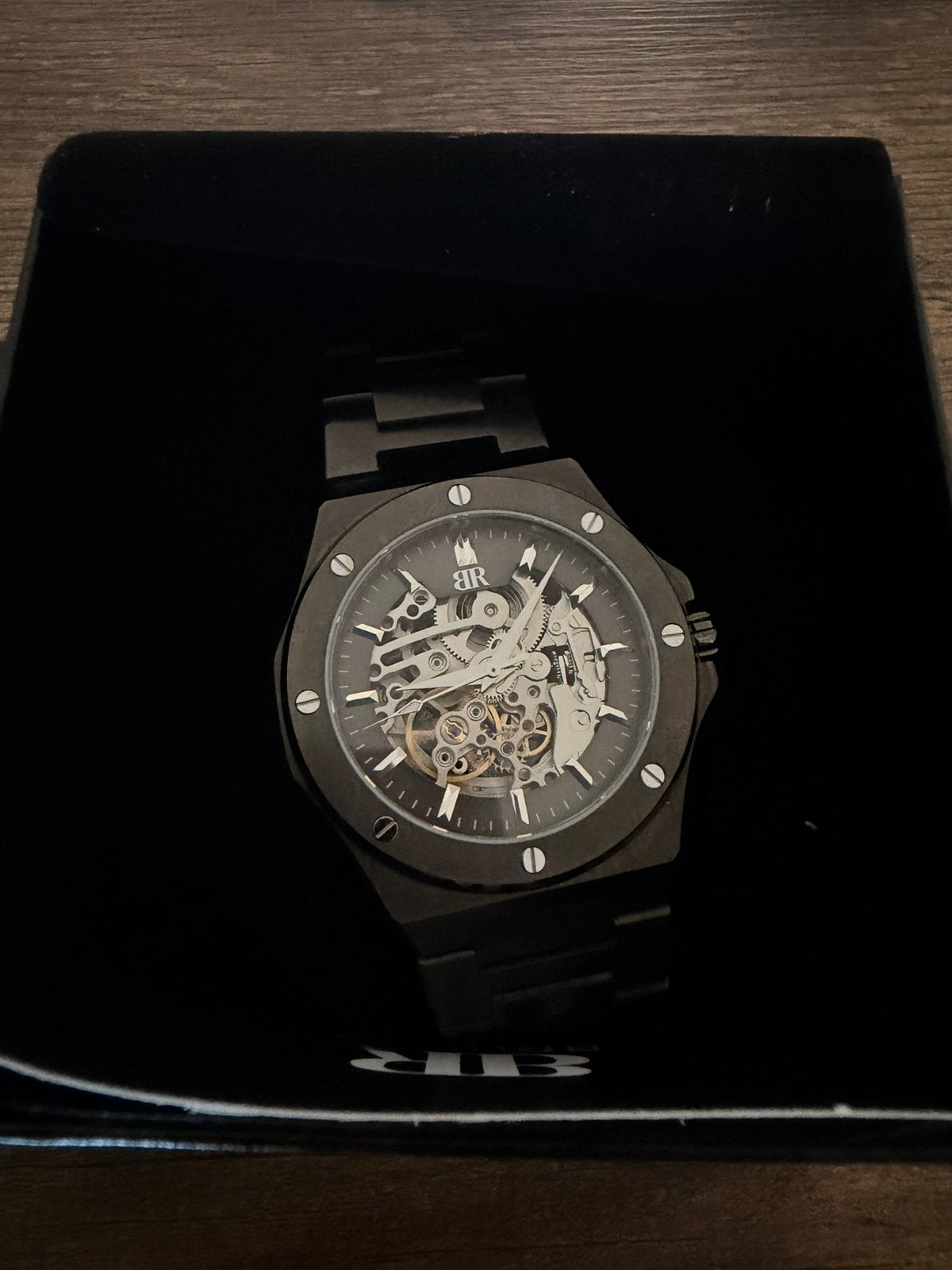 Bruder Hampton skeleton watch, Ophalen of Verzenden, Zo goed als nieuw, Staal, Overige merken