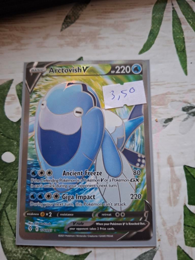 Pokémon Kaart: Arctovish V (176/203) - Zo goed als nieuw, Ophalen of Verzenden, Zo goed als nieuw, Losse kaart
